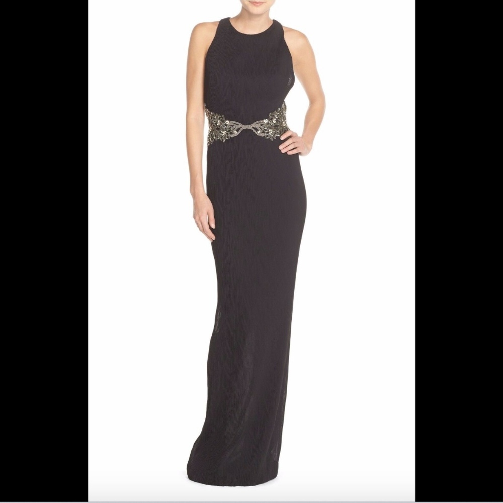 NWT Badgley‎ Mischka Embellished Racerback Gown